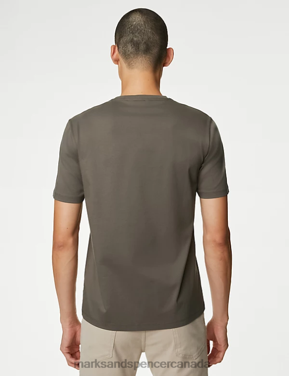 Men Medium Brown Clothing Marks & Spencer Pure Supima Cotton T-shirt 20VTD6301 - Marks and Spencer Canada locations