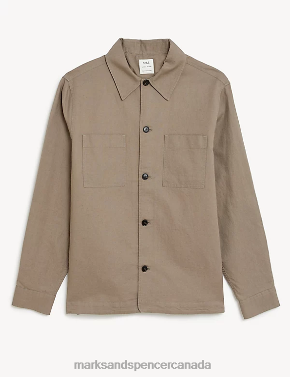 Men Mole Clothing Marks & Spencer Easy Iron Linen Blend Overshirt 20VTD5341 - Marks and Spencer online