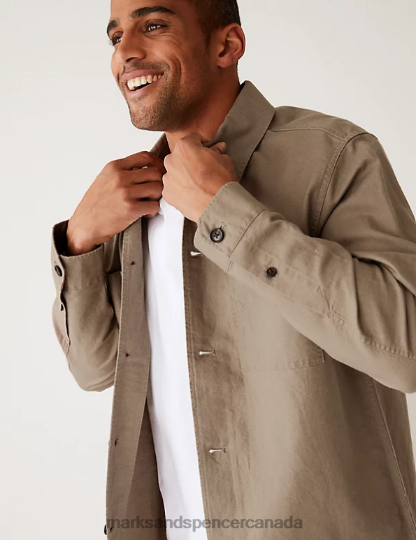 Men Mole Clothing Marks & Spencer Easy Iron Linen Blend Overshirt 20VTD5341 - Marks and Spencer online