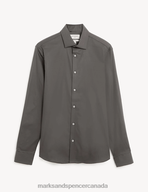 Men Mole Clothing Marks & Spencer Slim Fit Easy Iron Cotton Rich Shirt 20VTD6779 - Marks and Spencer Canada locations
