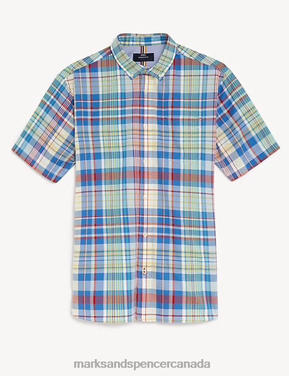 Men Multi Clothing Marks & Spencer Pure Cotton Check Shirt 20VTD6928 - Marks and Spencer online