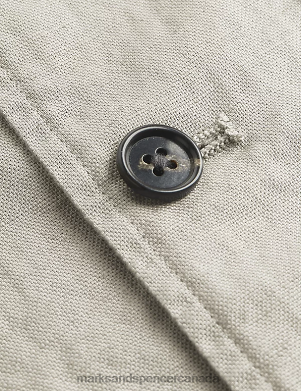 Men Natural Clothing Marks & Spencer Easy Iron Linen Blend Overshirt 20VTD5723 - Marks and Spencer Canada locations