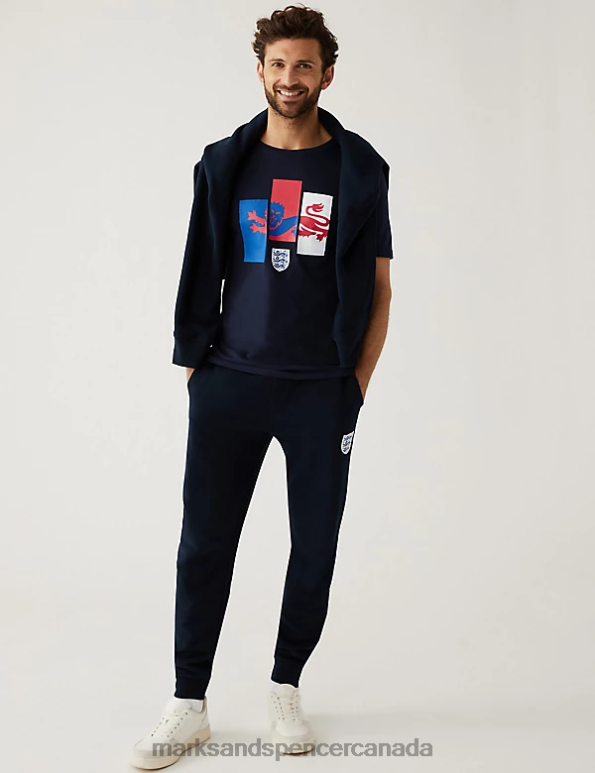 Marks and Spencer near me - Men Navy Clothing Marks & Spencer Pure Cotton England Lion T-Shirt 20VTD6085