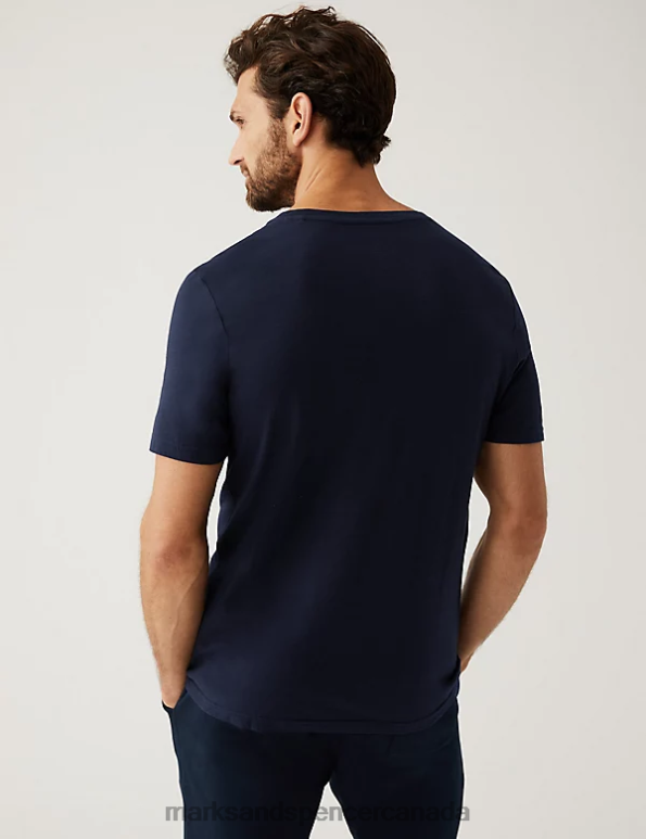 Marks and Spencer near me - Men Navy Clothing Marks & Spencer Pure Cotton England Lion T-Shirt 20VTD6085