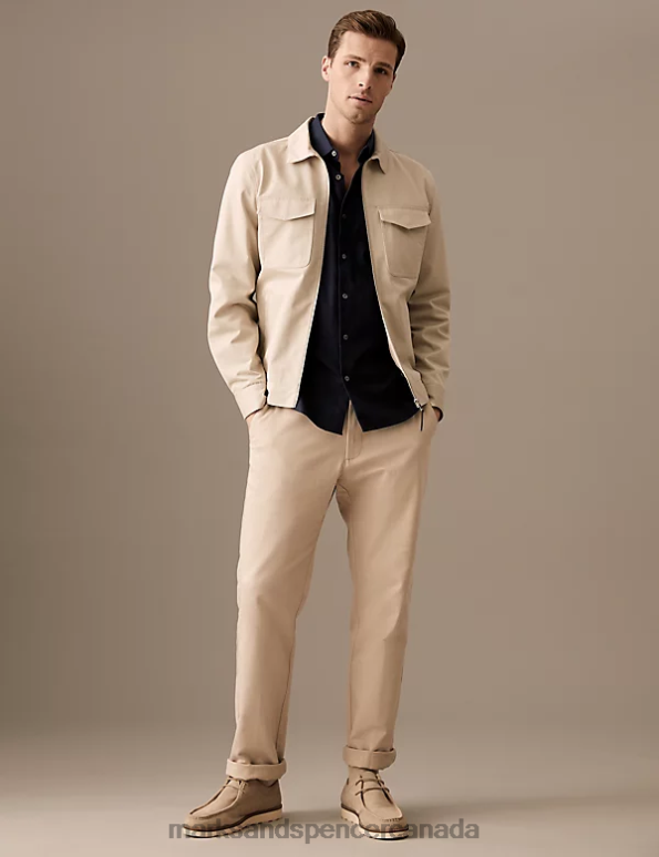 Marks and Spencer sale - Men Navy Clothing Marks & Spencer Regular Fit Pure Cotton Herringbone Shirt 20VTD6350