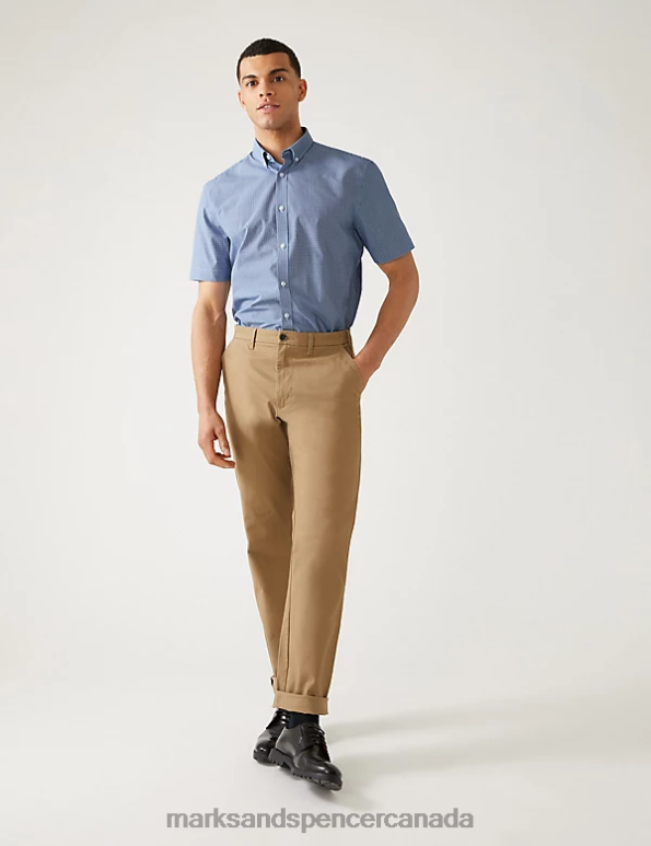 Marks and Spencer Canada - Men Navy Mix Clothing Marks & Spencer 2pk Regular Fit Check Short Sleeve Shirts 20VTD6890