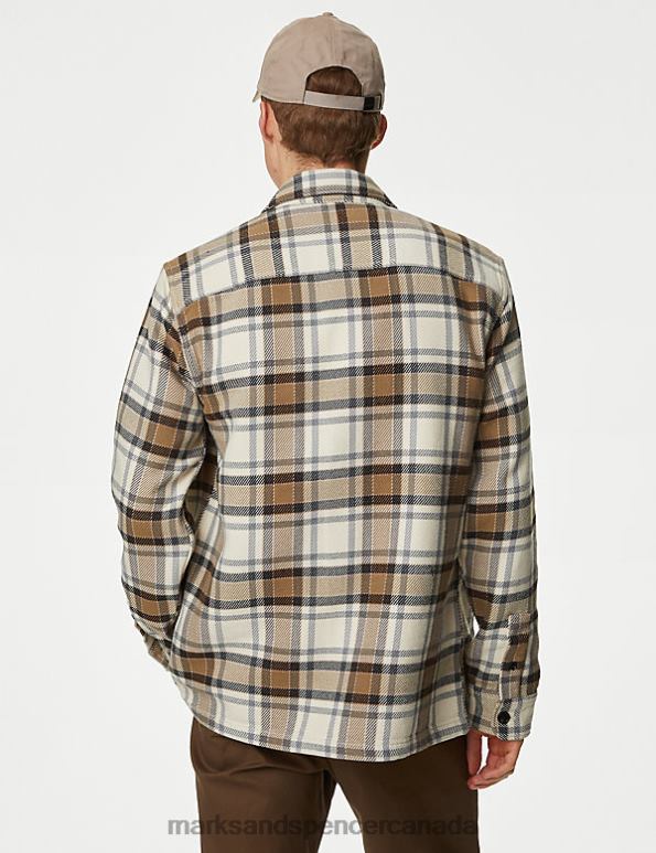 Marks and Spencer sale - Men Neutral Clothing Marks & Spencer Cotton Rich Check Double Faced Overshirt 20VTD5126