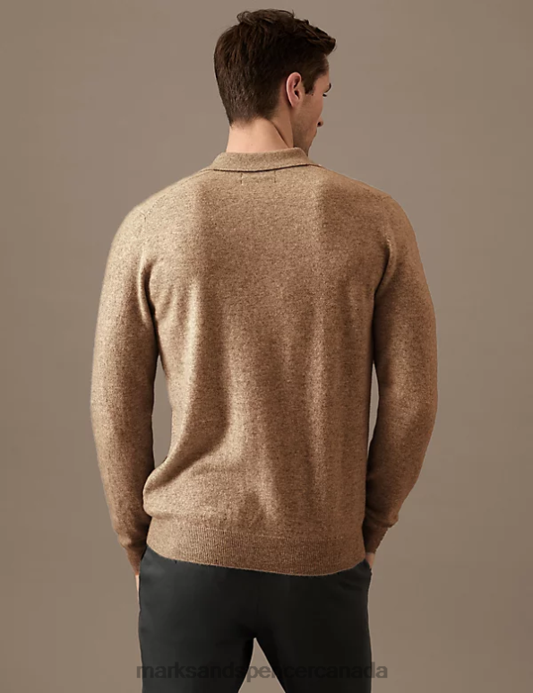 Marks and Spencer near me - Men Neutral Clothing Marks & Spencer Pure Cashmere Knitted Polo Shirt 20VTD7333