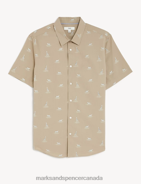 Men Neutral Clothing Marks & Spencer Pure Cotton Wildlife Print Shirt 20VTD5244 - Marks and Spencer online