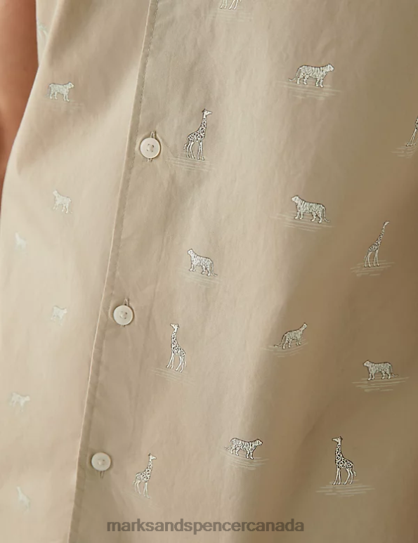 Men Neutral Clothing Marks & Spencer Pure Cotton Wildlife Print Shirt 20VTD5244 - Marks and Spencer online
