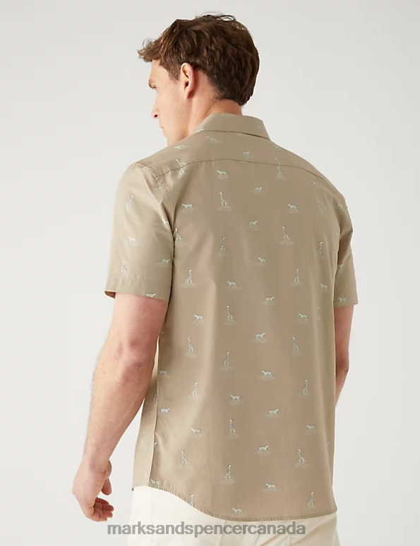 Men Neutral Clothing Marks & Spencer Pure Cotton Wildlife Print Shirt 20VTD5244 - Marks and Spencer online