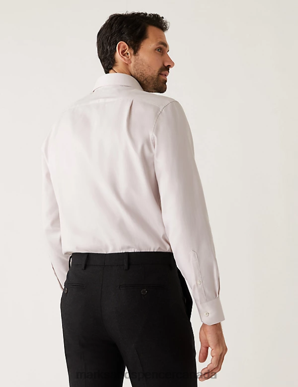 Men Neutral Clothing Marks & Spencer Regular Fit Pure Cotton Herringbone Shirt 20VTD6548 - Marks and Spencer online