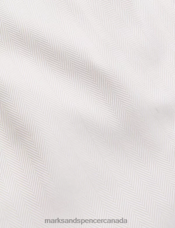 Men Neutral Clothing Marks & Spencer Regular Fit Pure Cotton Herringbone Shirt 20VTD6548 - Marks and Spencer online