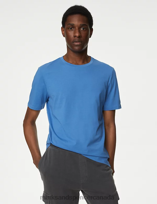 Marks and Spencer sale - Men Ocean Clothing Marks & Spencer 3pk Pure Cotton Crew Neck T-Shirts 20VTD5094