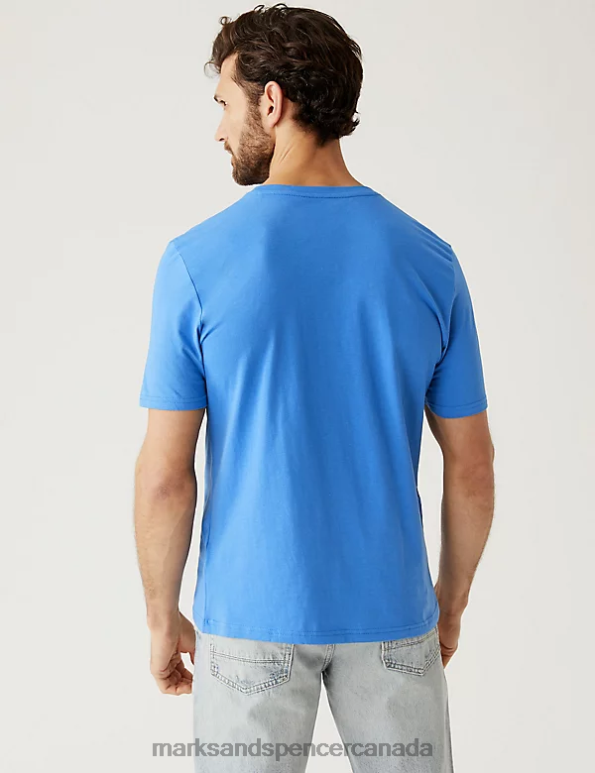 Marks and Spencer sale - Men Ocean Clothing Marks & Spencer Pure Cotton Crew Neck T-Shirt 20VTD133