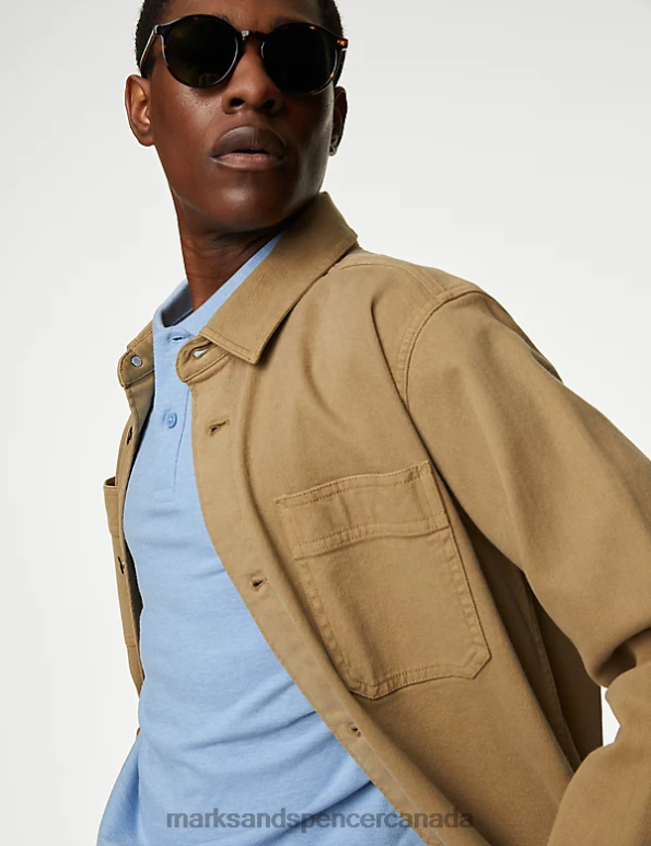 Men Pale Blue Mix Clothing Marks & Spencer 2 Pack Pure Cotton Polo Shirts 20VTD6073 - Marks and Spencer outlet