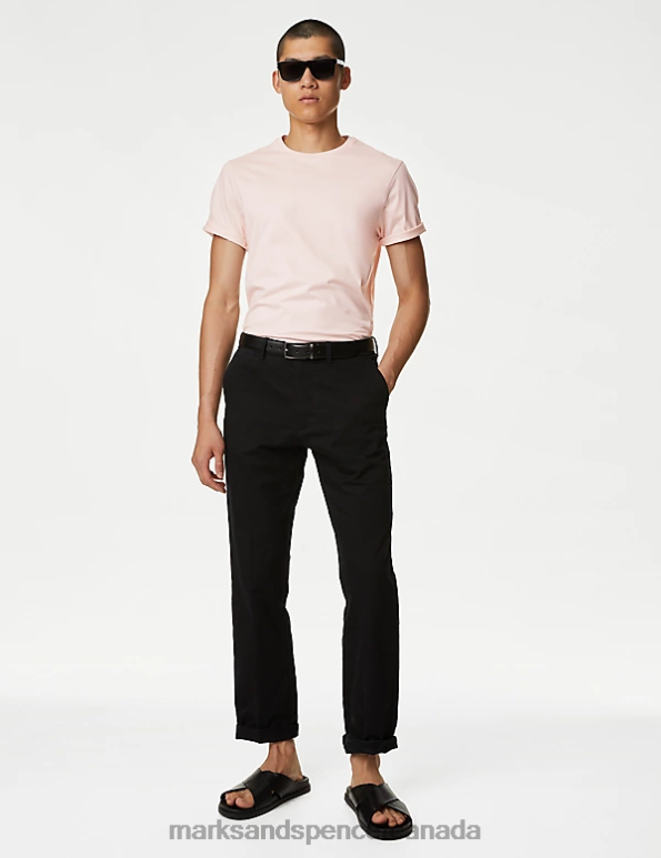 Men Pale Pink Clothing Marks & Spencer Pure Supima Cotton T-shirt 20VTD6309 - Marks and Spencer outlet