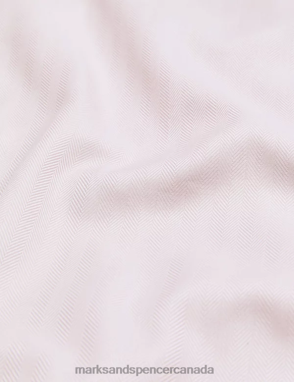 Marks and Spencer sale - Men Pale Pink Clothing Marks & Spencer Regular Fit Pure Cotton Herringbone Shirt 20VTD6547