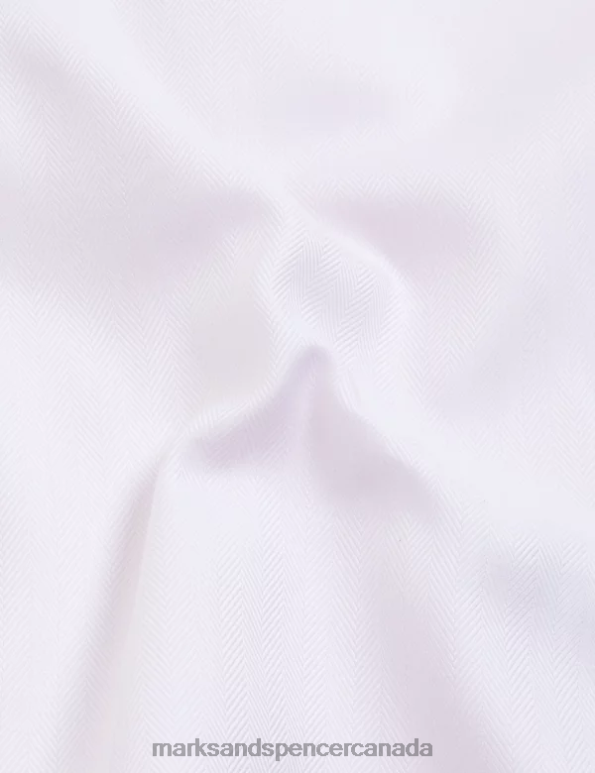 Men Pale Pink Clothing Marks & Spencer Tailored Fit Pure Cotton Herringbone Shirt 20VTD6425 - Marks and Spencer online