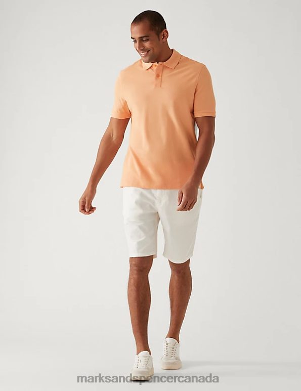 Marks and Spencer near me - Men Peach Clothing Marks & Spencer Pure Cotton Pique Polo Shirt 20VTD199