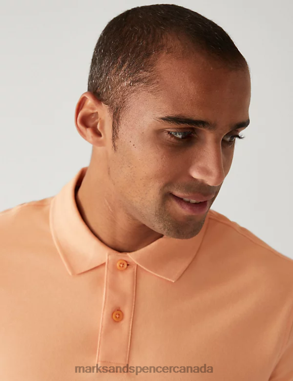 Marks and Spencer near me - Men Peach Clothing Marks & Spencer Pure Cotton Pique Polo Shirt 20VTD199
