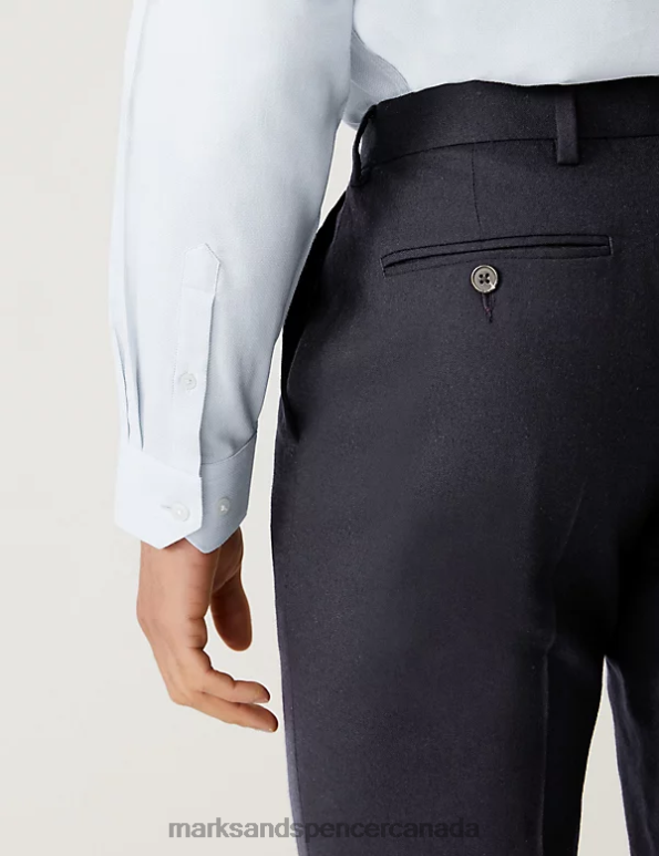 Marks and Spencer Canada - Men Sky Blue Clothing Marks & Spencer Regular Fit Stretch Textured Shirt 20VTD5695