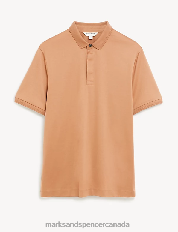 Marks and Spencer Canada - Men Soft Bronze Clothing Marks & Spencer Pure Supima Cotton Polo Shirt 20VTD6932