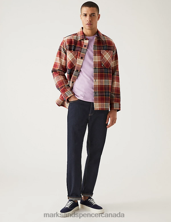 Marks and Spencer Canada - Men Soft Violet Clothing Marks & Spencer Pure Cotton Crew Neck T-Shirt 20VTD157