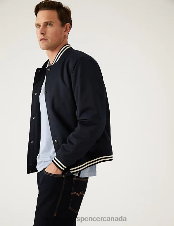 Marks and Spencer sale - Men Steel Blue Clothing Marks & Spencer Modal Rich Tipped Collar Polo Shirt 20VTD6395