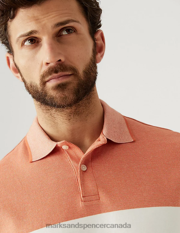 Marks and Spencer near me - Men Sun Bronze Clothing Marks & Spencer Pure Cotton Double Knit Polo Shirt 20VTD6157