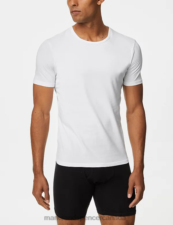Marks and Spencer near me - Men White Clothing Marks & Spencer 3pk Cool & Fresh T-Shirt Vests 20VTD6529