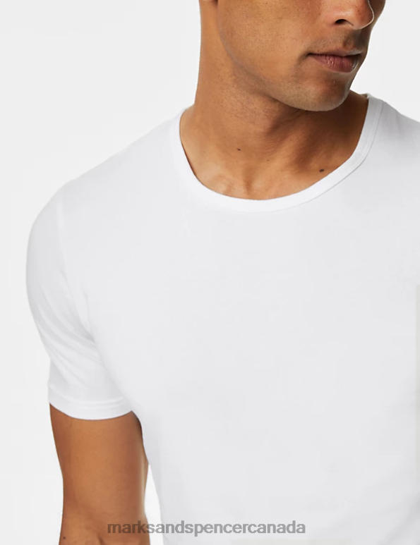 Marks and Spencer near me - Men White Clothing Marks & Spencer 3pk Cool & Fresh T-Shirt Vests 20VTD6529