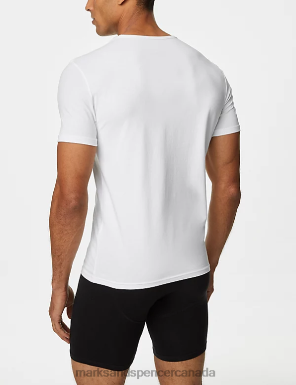 Marks and Spencer near me - Men White Clothing Marks & Spencer 3pk Cool & Fresh T-Shirt Vests 20VTD6529