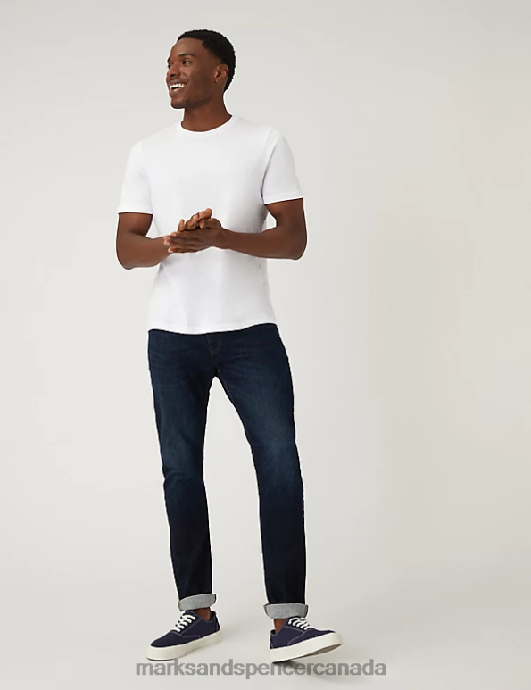 Marks and Spencer Canada - Men White Clothing Marks & Spencer Pure Cotton Crew Neck T-Shirt 20VTD148
