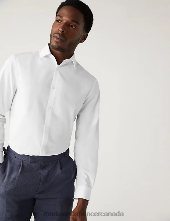 Marks and Spencer Canada - Men White Clothing Marks & Spencer Regular Fit Easy Iron Shirt 20VTD6074