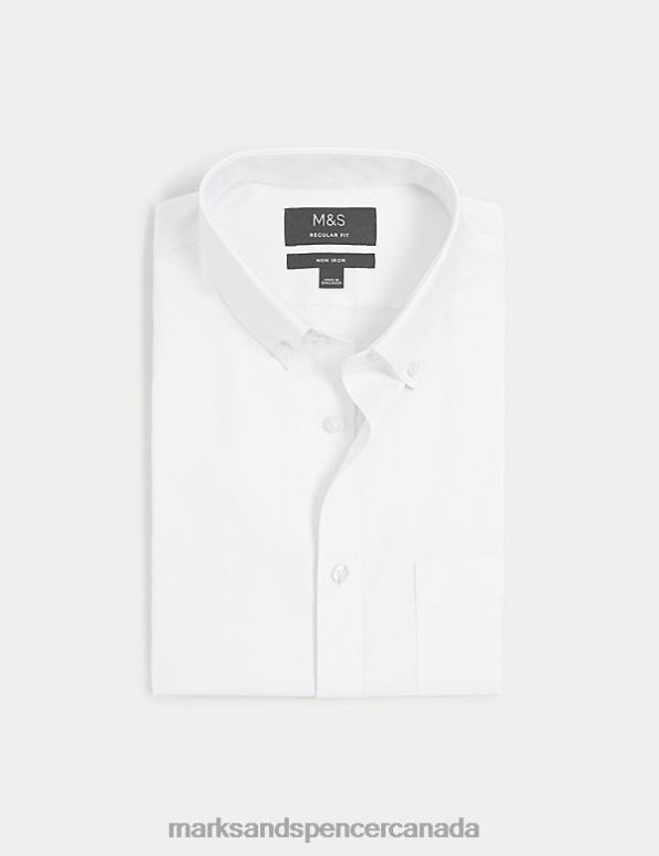 Marks and Spencer sale - Men White Clothing Marks & Spencer Regular Fit Non Iron Pure Cotton Oxford Shirt 20VTD6280