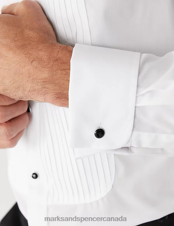 Marks and Spencer near me - Men White Clothing Marks & Spencer Regular Fit Pure Cotton Dinner Shirt 20VTD6202