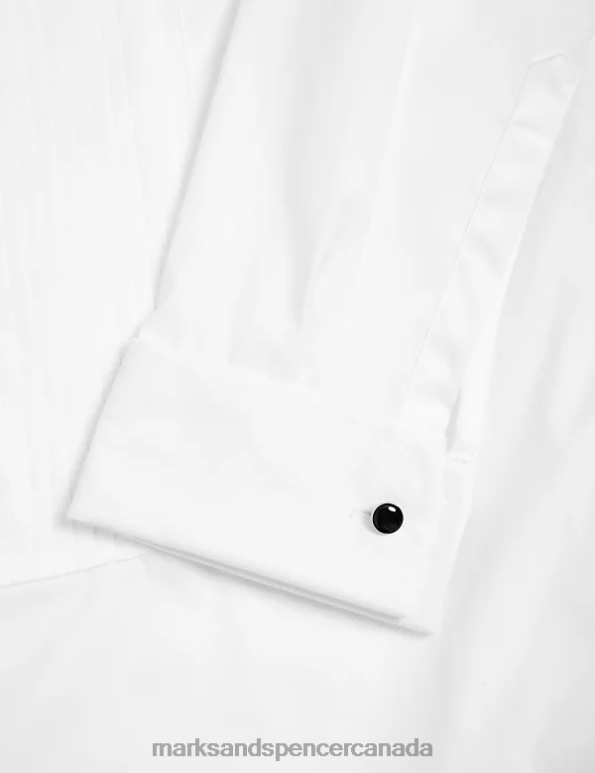 Marks and Spencer near me - Men White Clothing Marks & Spencer Regular Fit Pure Cotton Dinner Shirt 20VTD6202