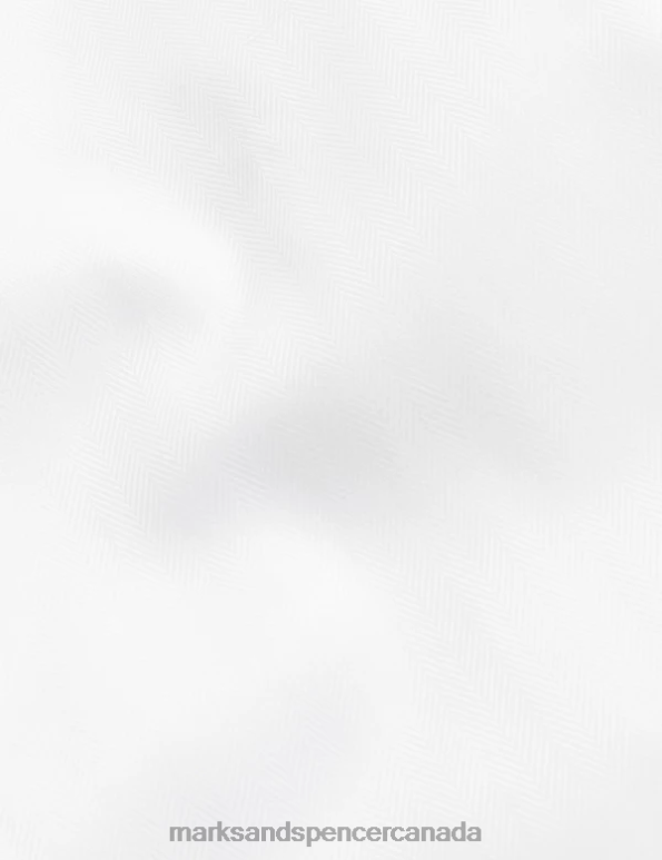 Marks and Spencer near me - Men White Clothing Marks & Spencer Regular Fit Pure Cotton Herringbone Shirt 20VTD6546