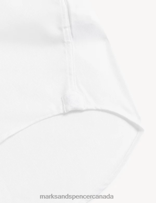 Marks and Spencer near me - Men White Clothing Marks & Spencer Regular Fit Pure Cotton Herringbone Shirt 20VTD6546