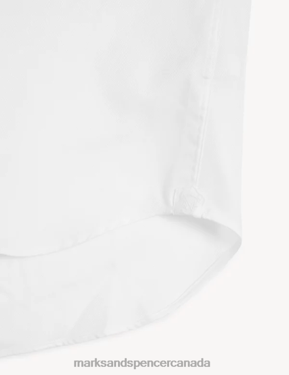 Marks and Spencer Canada - Men White Clothing Marks & Spencer Regular Fit Pure Cotton Herringbone Shirt 20VTD6730