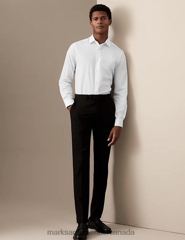 Marks and Spencer sale - Men White Clothing Marks & Spencer Slim Fit Easy Iron Cotton Rich Shirt 20VTD6442