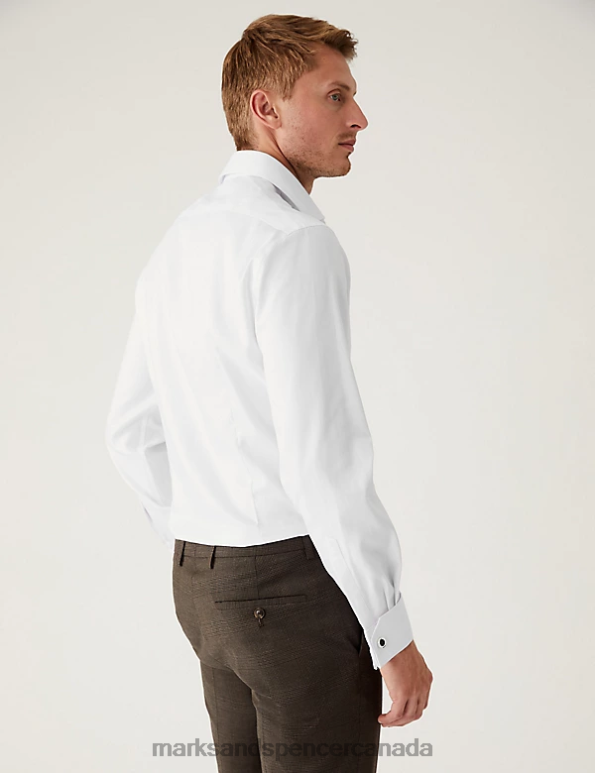 Marks and Spencer near me - Men White Clothing Marks & Spencer Slim Fit Non Iron Pure Cotton Shirt 20VTD5101