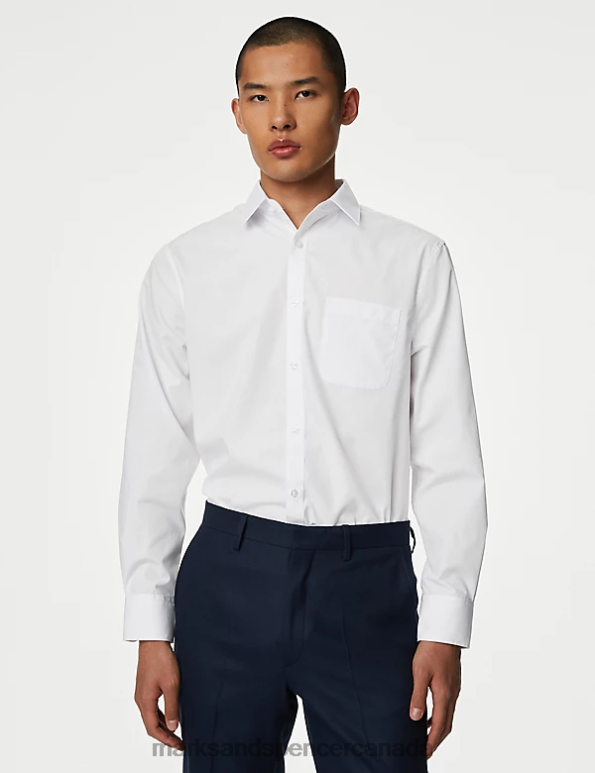 Marks and Spencer near me - Men White Mix Clothing Marks & Spencer 5pk Regular Fit Long Sleeve Shirts 20VTD6052