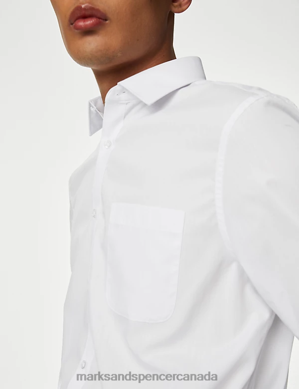 Marks and Spencer near me - Men White Mix Clothing Marks & Spencer 5pk Regular Fit Long Sleeve Shirts 20VTD6052