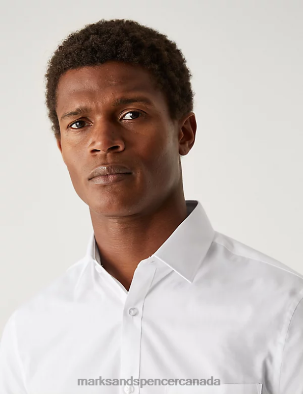 Marks and Spencer sale - Men White Mix Clothing Marks & Spencer 5pk Skinny Fit Long Sleeve Shirts 20VTD6651