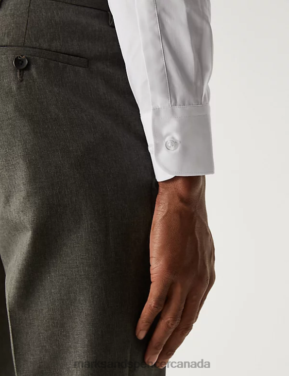 Marks and Spencer sale - Men White Mix Clothing Marks & Spencer 5pk Skinny Fit Long Sleeve Shirts 20VTD6651