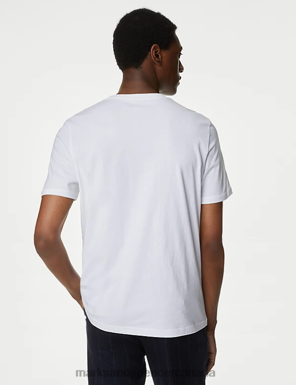 Marks and Spencer near me - Men White Mix Clothing Marks & Spencer 7pk Pure Cotton Crew Neck T-Shirts 20VTD5716