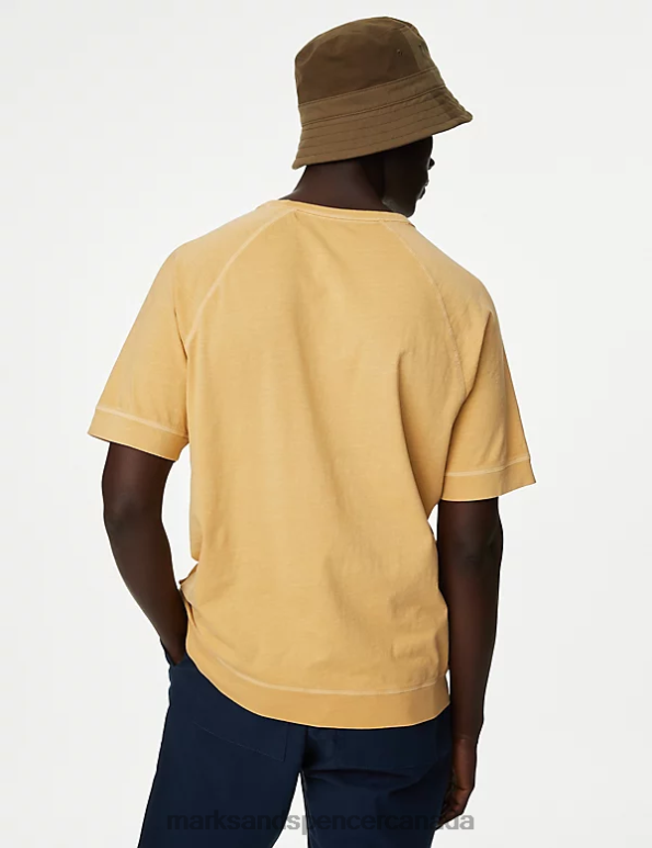 Marks and Spencer sale - Men Yellow Clothing Marks & Spencer Kirklees Pure Cotton T-Shirt 20VTD5367
