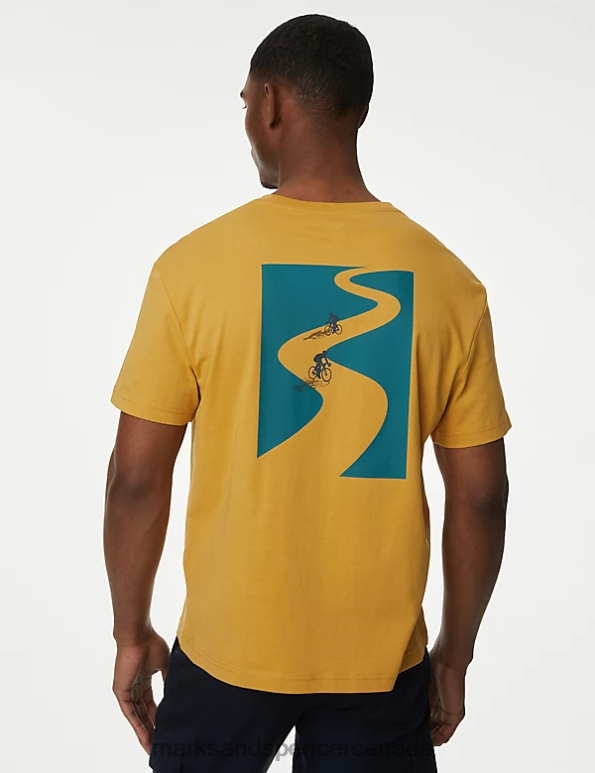 Men Yellow Clothing Marks & Spencer Pure Cotton Bike Graphic T-Shirt 20VTD5342 - Marks and Spencer Canada locations